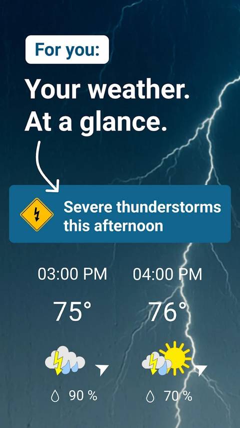 Screenshot showing the Weather & Radar app