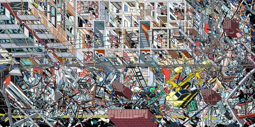 Drawing Architecture Studio, “The Samsara of Building No. 42 on Dirty Street – 2017.04.24” (detail), 2017. Digital drawing. Courtesy Drawing Architecture Studio. From the 2026 grant to Drawing Architecture Studio: Yan Hu, Han Li, and Xintong Zhang for the