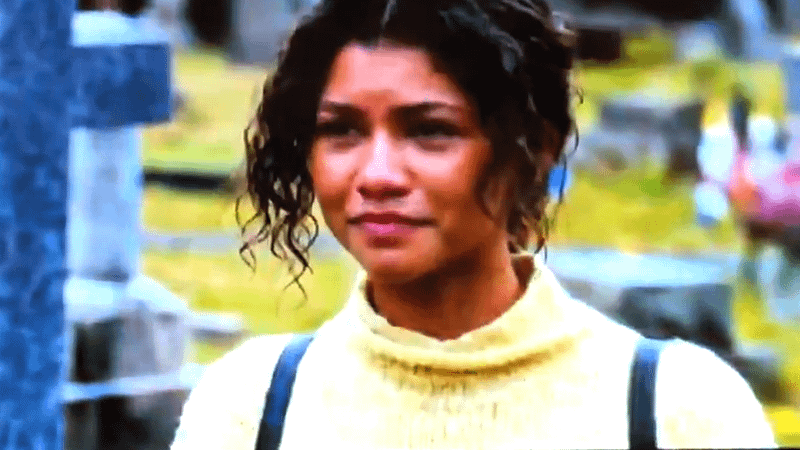 Zendaya as MJ in cemetery in Spider-Man: Brand New Day