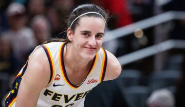 Jun 24, 2026; Indianapolis, Indiana, USA; Indiana Fever guard Caitlin Clark (22) in the first half against the Phoenix Mercury at Gainbridge Fieldhouse. Mandatory Credit: Trevor Ruszkowski-Imagn Images