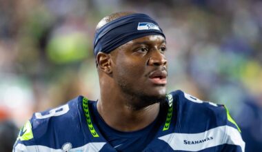 Feb 8, 2026; Santa Clara, CA, USA; Seattle Seahawks running back Kenneth Walker III (9) against the New England Patriots during Super Bowl LX at Levi's Stadium. Mandatory Credit: Mark J. Rebilas-Imagn Images