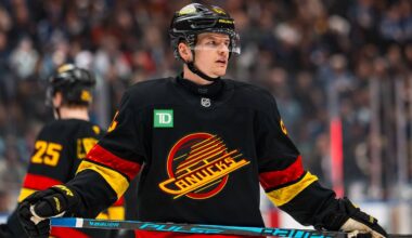 Former Vancouver Canucks forward David Kampf, who was briefly a member of the Buffalo Sabres