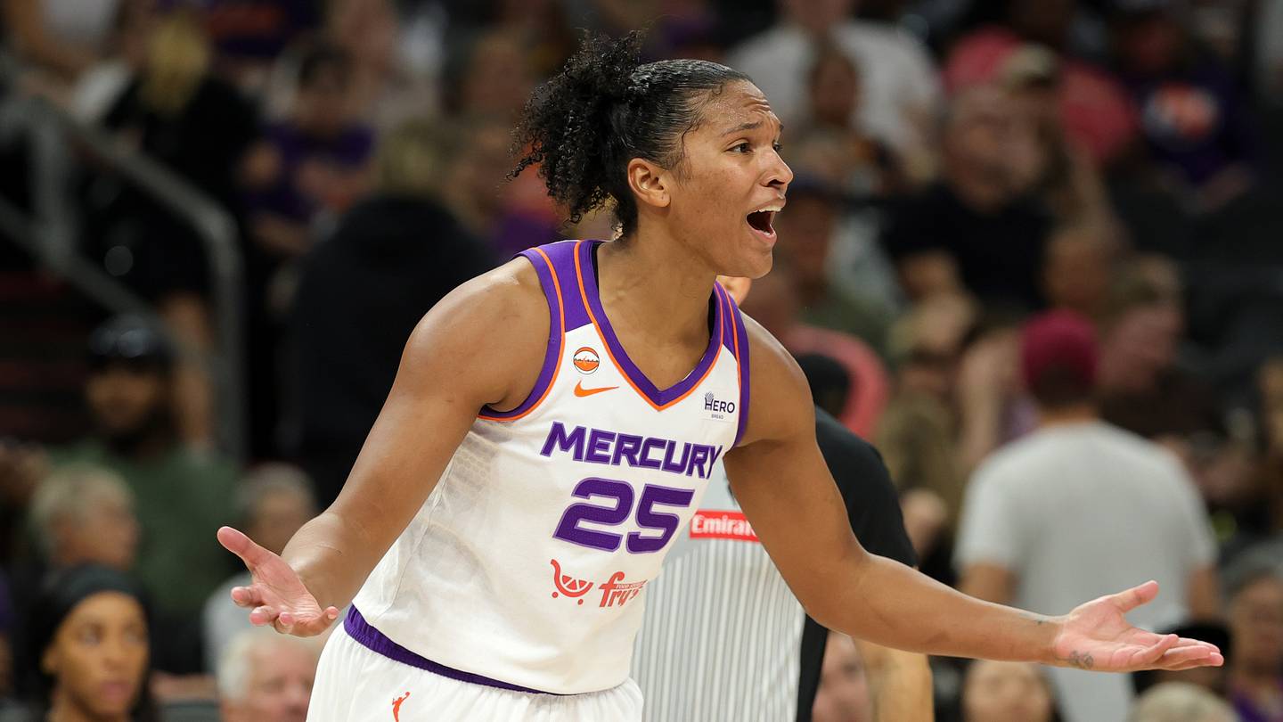 Phoenix, Arizona, USA; Phoenix Mercury forward Alyssa Thomas (25) against the Chicago Sky at Mortgage Matchup Center. Mandatory Credit: Mark J. Rebilas on July 7, 2026