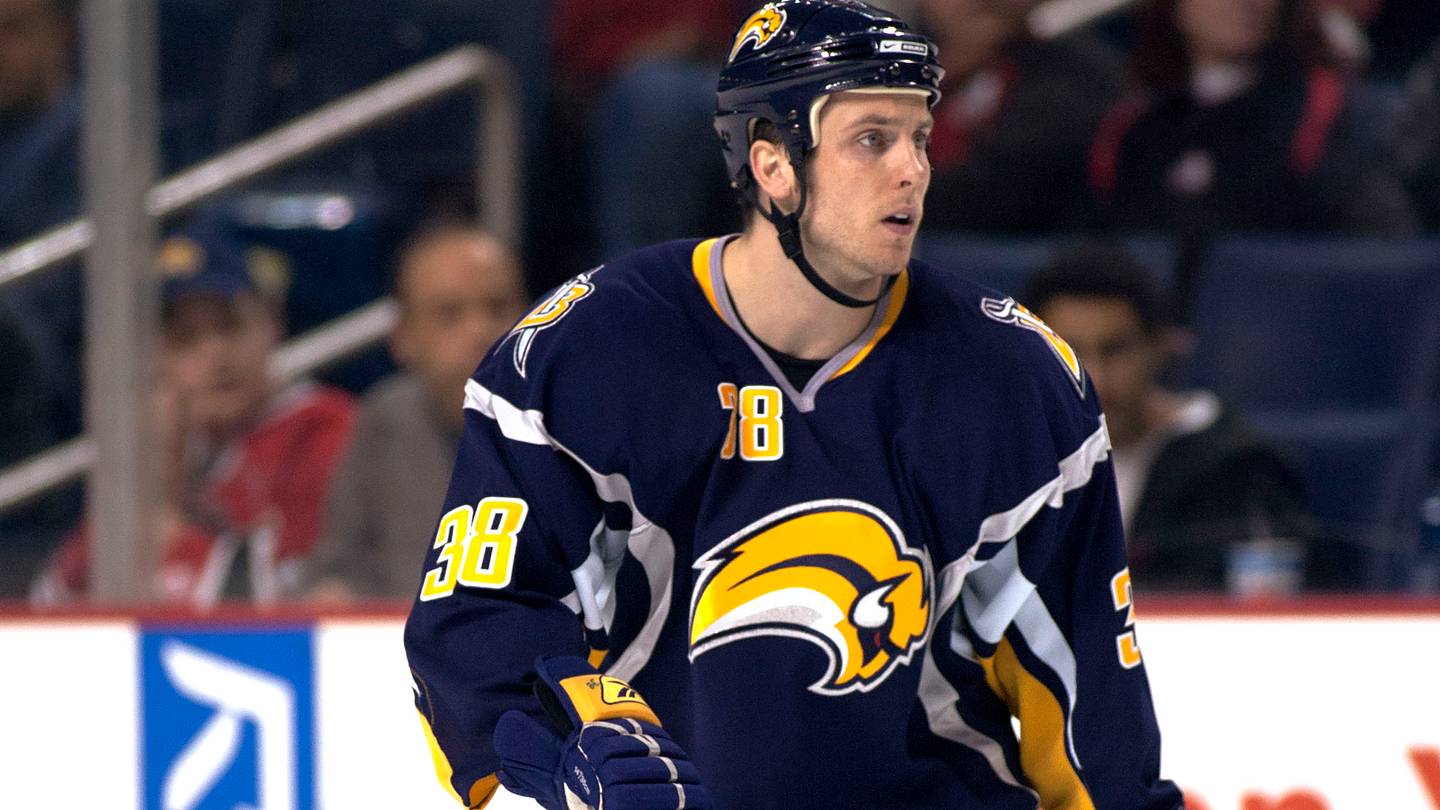 Oct 28, 2006; Buffalo, NY, USA; Buffalo Sabres defense Nathan Paetsch (38) on the ice against the Atlanta Thrashers at HSBC Arena. Credit: Lou Capozzola-USA TODAY NETWORK