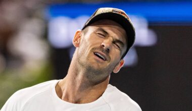 Tommy Paul looks frustrated during his match