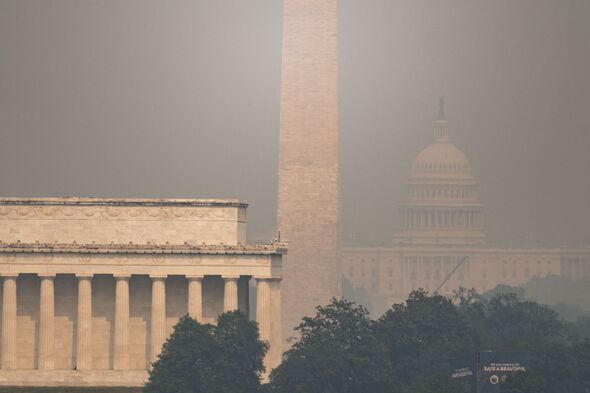 Smoke covering Washington, D.C.