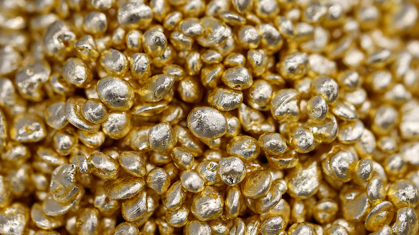 Shiny gold pellets