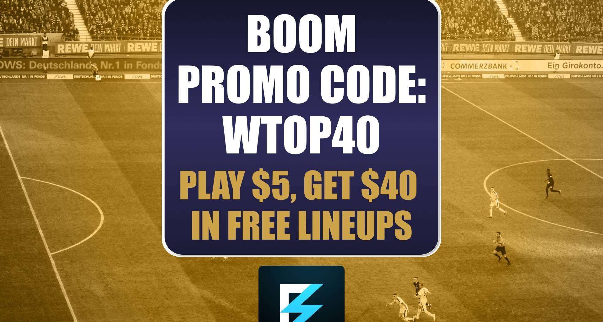 Boom Promo Code WTOP40: Get $40 Bonus for United States vs. Belgium World Cup