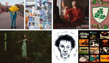 Album covers clockwise from top left: Fortuna 500’s “The Lemon Man” (Photo by Lizzy McEleny); Coral Moons’ “Calling Me Insane” (Art by Megan Kelleher); Sophie Wellington’s “Her Bright Smile Haunts Me Still” (Photo by Pat Piasecki, design by Whit Hayward); Haasan Barclay’s “Four Leaf Clover” (Courtesy Haasan Barclay); The Amplifier Heads’ “SUPER 8” (Courtesy Glenn Robinson); DeevoDaGenius and TEGA’s “Da Story of Tega Brady (Deluxe)” (Art by Nicole DaSilva, design by DeevoDaGenius); and Kimaya Diggs’ “I know that I’m perfect” (Photo by Jo Chattman, lettering by Kimaya Diggs).