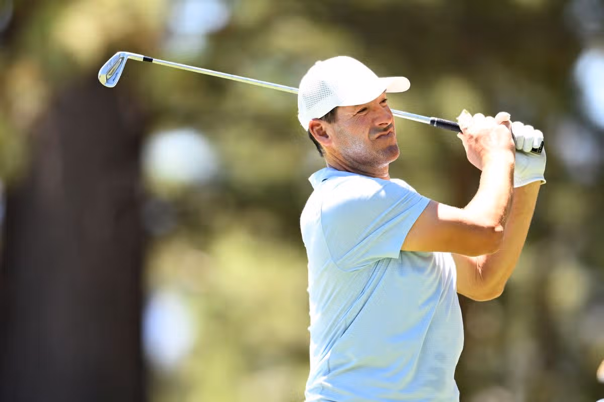 Tony Romo plays during the American Century Championship
