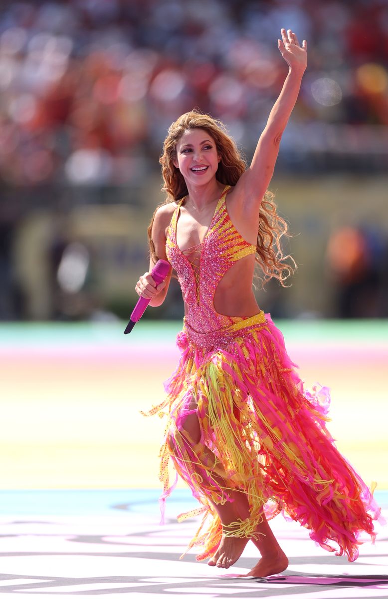 Shakira dazzles in custom Roberto Cavalli dress with 200,000 crystals at World Cup final