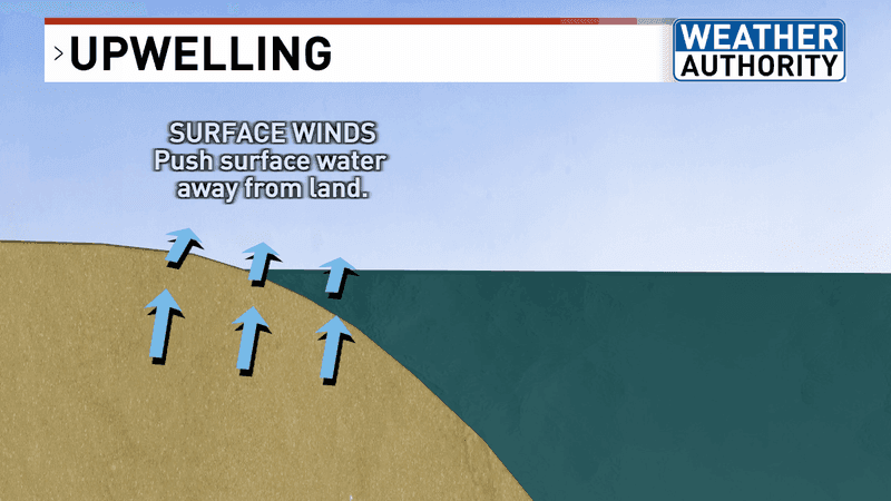 Upwelling wind direction (WGME).