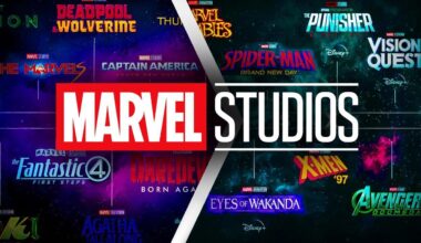 Marvel Studios logo and MCU movies and shows on timeline