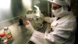 MUMBAI, INDIA - MARCH 3:  A technician works at a Cipla laboratory March 3, 2002 in Vikhrohi, Mumbai, India. 
