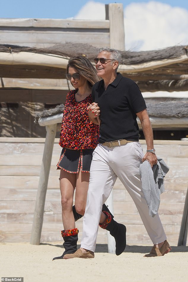 George Clooney, 65, revealed Wednesday that he and wife Amal, 48, have been forced to evacuate their home in France as wildfires threaten the southern part of the country; pictured together in the South of France in May