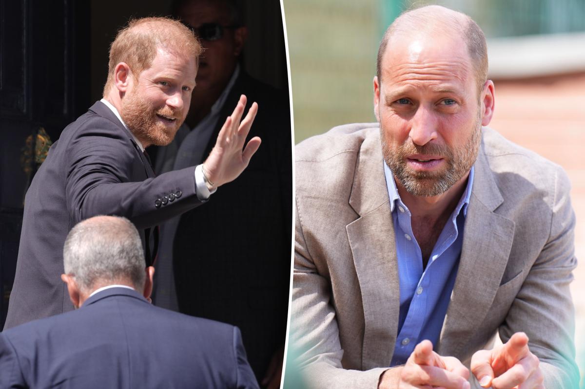 Estranged Prince William and Harry are just miles apart during separate public appearances in London