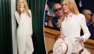 Nicole Kidman puts a suited spin on tennis whites at Wimbledon 2026 men's finals