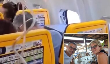 Wife who held onto husband's legs to stop him being sucked out of Ryanair plane window thought 'If we die, we die together'