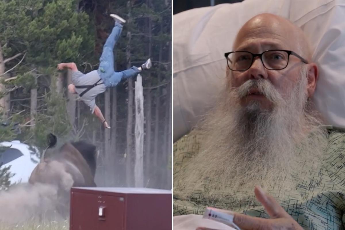 Grandpa tossed 8 feet into air by Yellowstone bison speaks of ordeal from his hospital bed