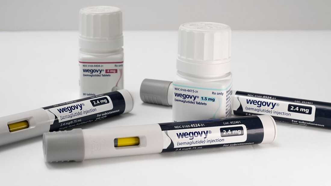 Photo Illustration of the new Wegovy 1.5 mg and 4 mg semaglutide tablets with injectable prescription weight loss pens on a white background. Its a prescription medicine used with a reduced calorie diet and physical activity. (Photo by: Michael Siluk/UCG/Universal Images Group via Getty Images)