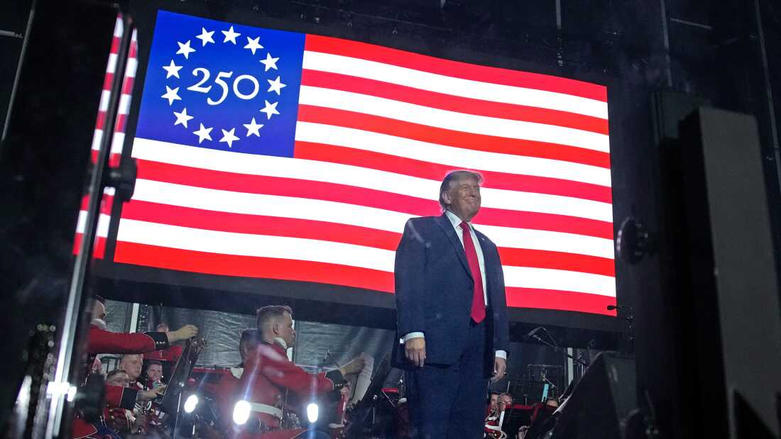 President Trump speaks at a rally kicking off the Great American State Fair last week.