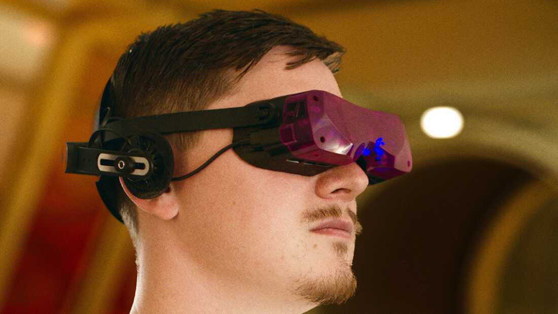 Geofferey Powell wears a virtual reality headset. (Photo courtesy of Powell)