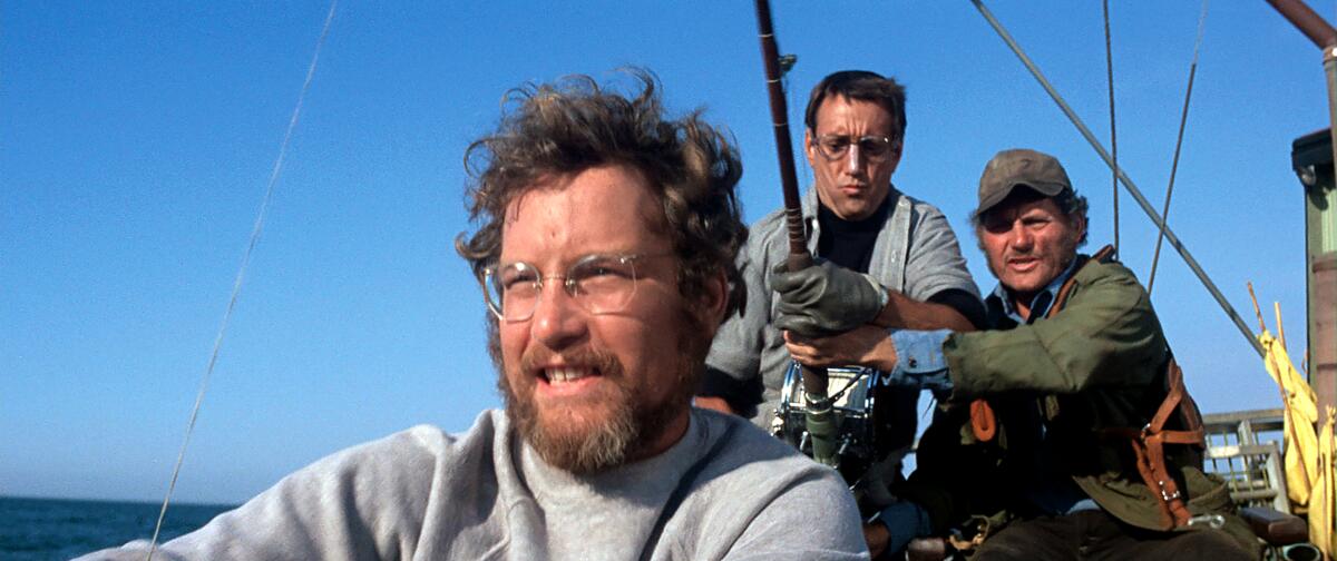Richard Dreyfuss, left, Roy Scheider and Robert Shaw in the 1975 movie "Jaws."