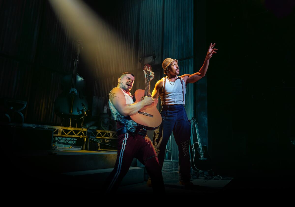 Brian Quijada, left, and Nygel D. Robinson in "Mexodus."