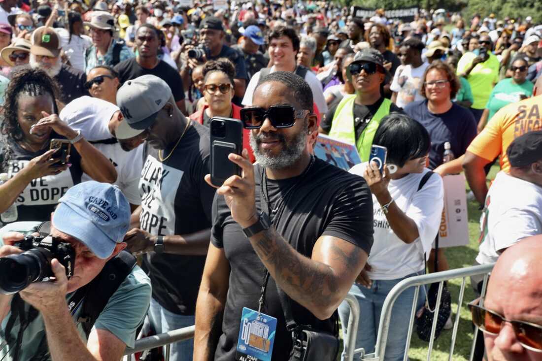 Mitchell S. Jackson at the 60th anniversary of the March on Washington. For Jackson, the 250th is not a true celebration of American freedom, since so many people were enslaved at the time.