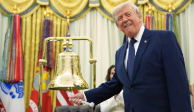 Trump rings Wall Street's opening bells as he ties his presidency to stock market gains