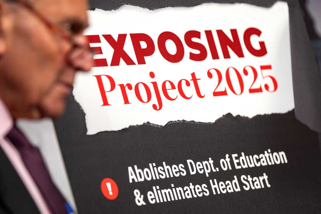 A sign that says "Exposing Project 2025"