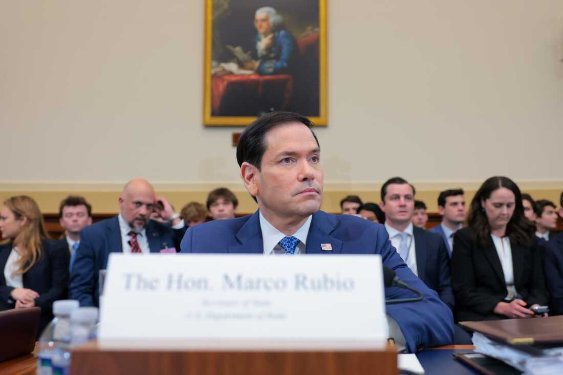 Secretary of State Marco Rubio prepares to testify during a House Committee on Foreign Affairs hearing in the Rayburn House Office Building on June 03, 2026.