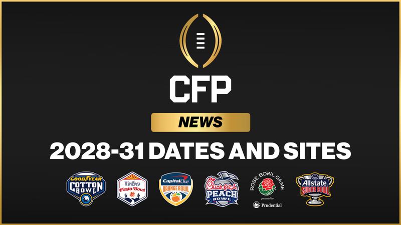 College Football Playoff Announces CFP Quarterfinal and Semifinal Dates and Bowl Sites for the 2028-31 Seasons