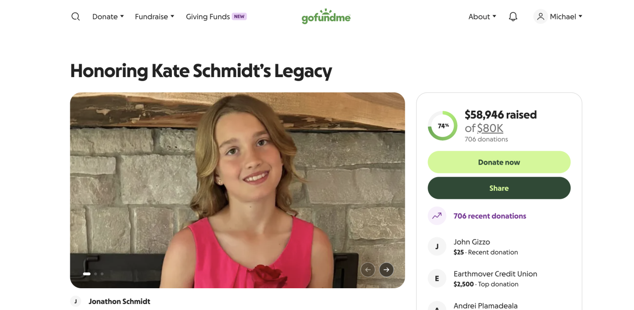 GoFundMe Kate Schmidt