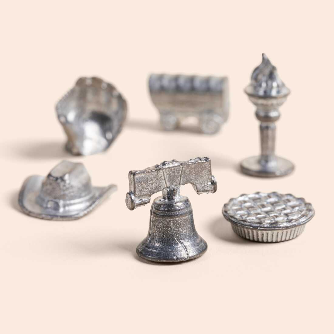 Stateline Industries in Liberty, Indiana fabricated the custom game pieces for the Monopoly Americana edition, with special shapes like a cowboy hat and an apple pie.