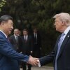 President Trump shakes hands with China's President Xi Jinping as he leaves after a visit to Zhongnanhai Garden in Beijing on May 15.