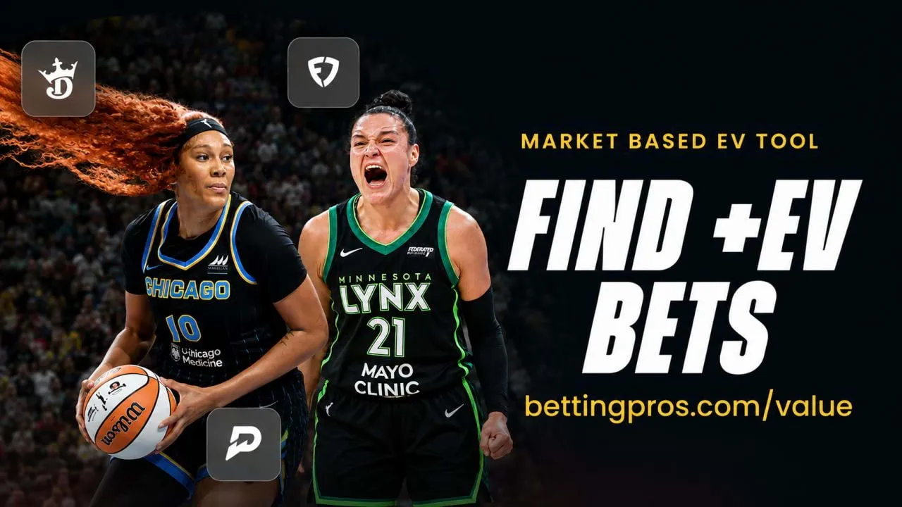 Find the best +EV WNBA Bets with the BettingPros Market EV (Expected Value) tool.