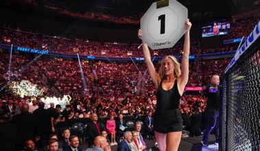 Sophie Cunningham kicks off her shoes and walks the Octagon at UFC 329 as a surprise ring girl