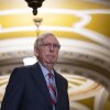 Sen. Mitch McConnell, R-Ky., arrives to a news conference at the U.S. Capitol on July 26, 2023. McConnell announced Thursday he will not seek reelection in 2026.