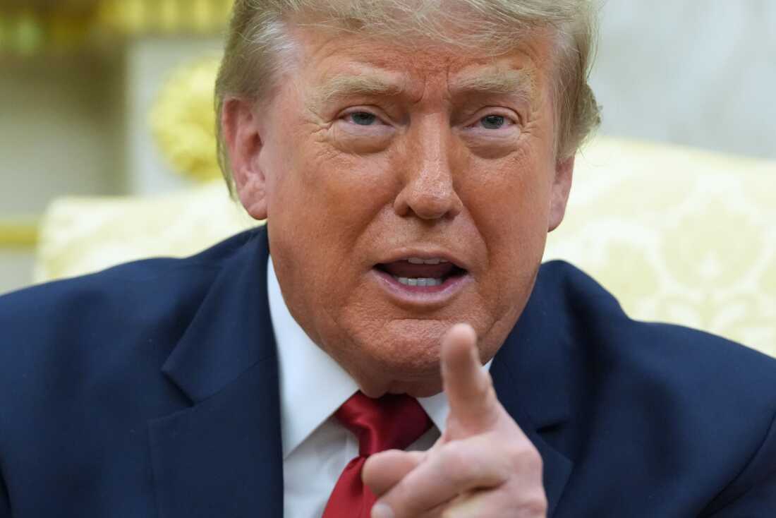 President Donald Trump speaks as he meets with Iraq's Prime Minister Ali al-Zaidi in the Oval Office of the White House, Tuesday, July 14, 2026, in Washington.