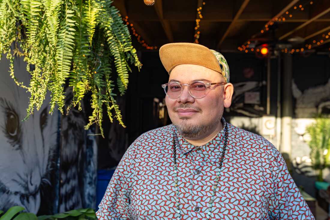 David Chavez poses for a portrait at Nighthawk in Chicago on May 15.