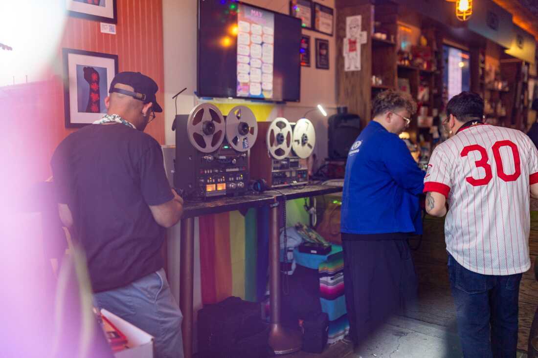 The analog reel-to-reel tape machine plays for the Cuban Reel-to-Reel listening party and the Future Rootz release party at Nighthawk in Chicago on May 15.Co-lead and member Edgar "Garo" González says they collect and play rare sounds and music from Cuba.