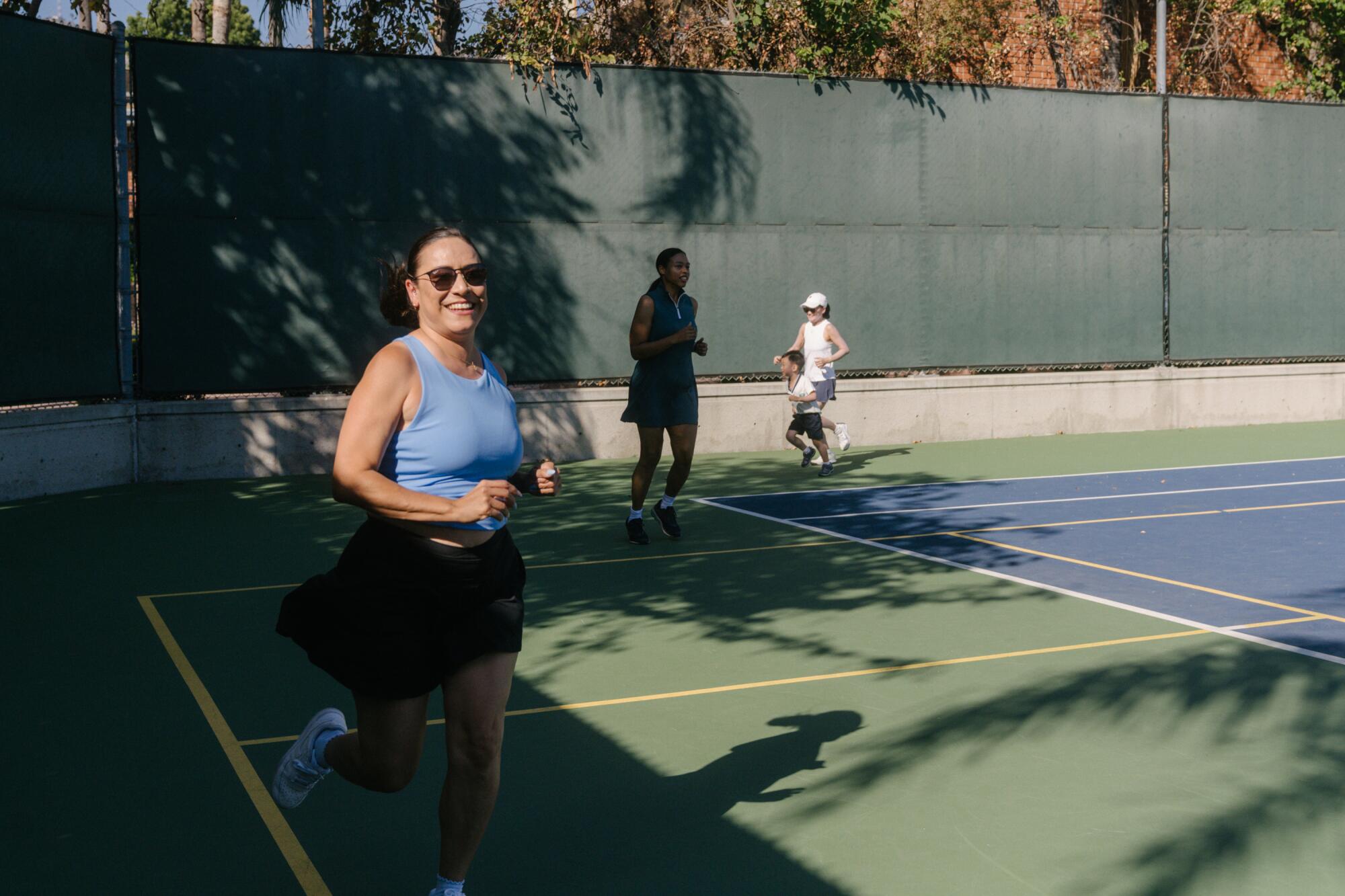 Jacqueline Castro runs warm up drills.