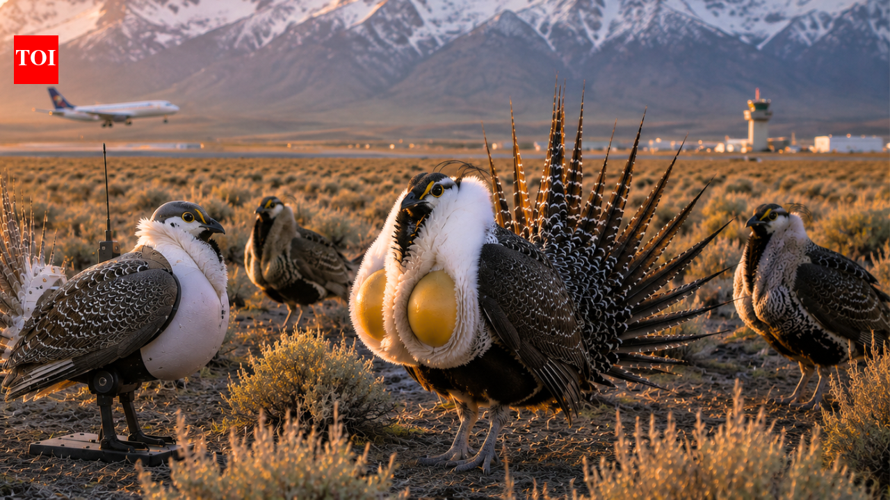 Scientists deploy robot birds in Wyoming's Grand Teton National Park to lure a critically declining local sage-grouse population away from an airport and revive its numbers | World News