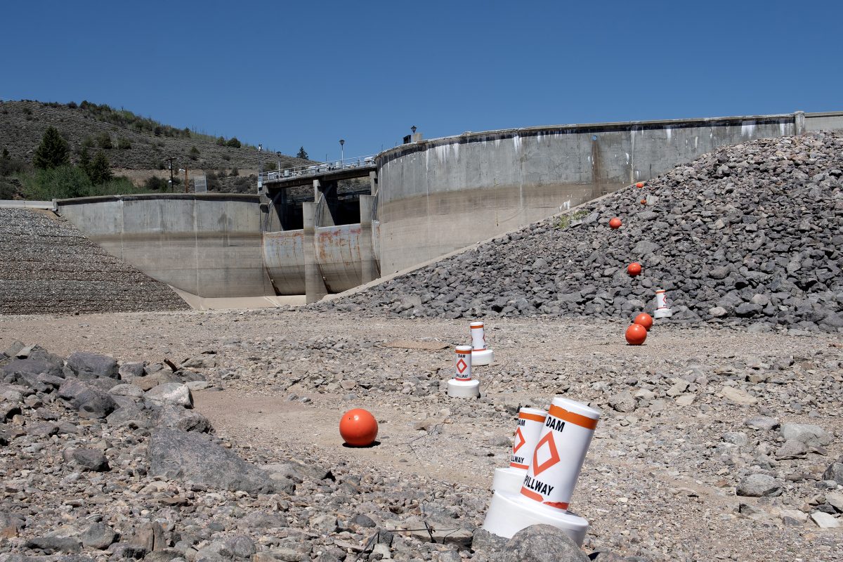 The 2026 snow drought has left Green Mountain reservoir so low that buoys warning boats away from the spillway are beached