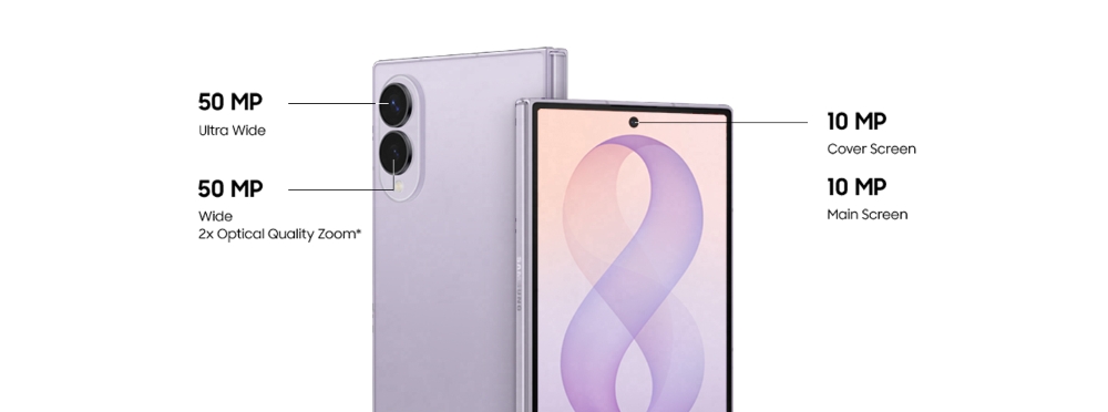 Galaxy Z Fold8’s dual 50 MP cameras deliver consistent high-resolution detail across wide and ultra-wide perspectives.