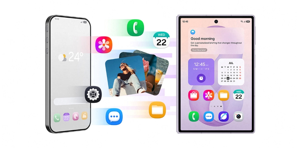 Switching to Galaxy is now easier than ever with the updated Smart Switch, allowing iOS users to scan a QR code and wirelessly transfer data without additional apps.