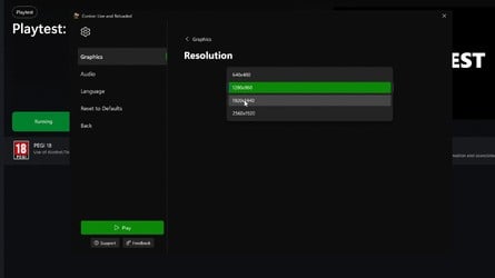 Graphics and resolution settings for the PC app. Click to enlarge. 