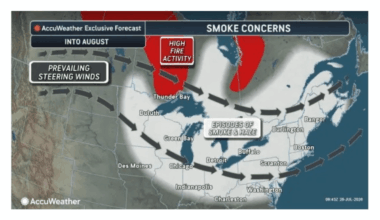 Map Shows Where Canadian Wildfire Smoke To Smother US Into August