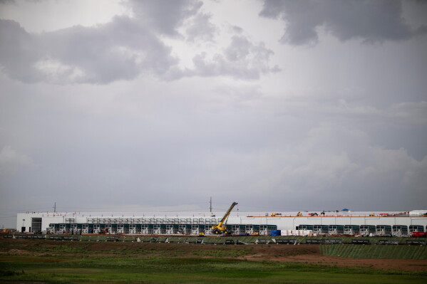The site of a future data center being built near Abernathy, Texas, Saturday, July 18, 2026, in Hale County, Texas. (AP Photo/Justin Rex)